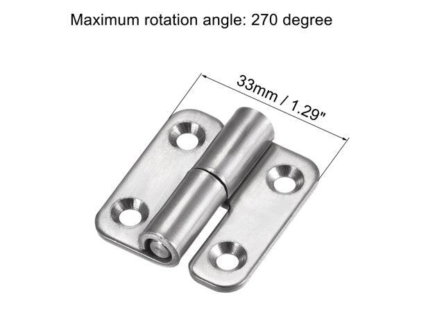 Lift Off Hinge, Left Handedness Mini Stainless Steel Hinge Detachable Slip Joint Small Flag Hinges 37mm Long 33mm Open Width