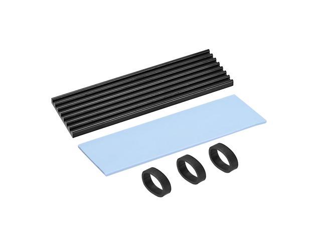 M.2 Aluminum Heatsink Kit 70x22x3mm Black with Silicone Thermal Pads for 2280 SSD