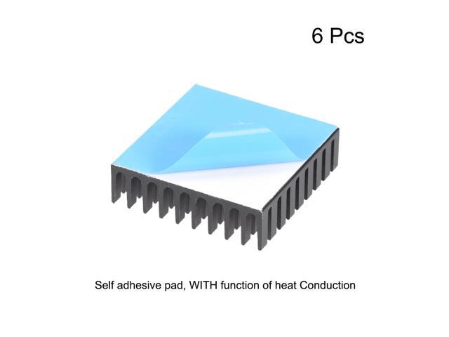 10x35x35mm Black Aluminum Heatsink Thermal Adhesive Pad Cooler for Cooling 3D Printers 6Pcs