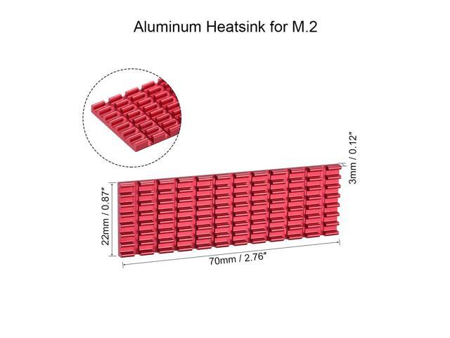 M.2 Aluminum Heatsink 70x22x3mm Red for 2280 SSD