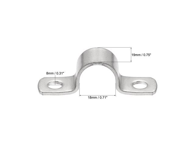 18mm(0.7') Rigid Pipe Strap, 2 Holes Tube Straps 304 Stainless Steel Tension Tube Clamp 4pcs