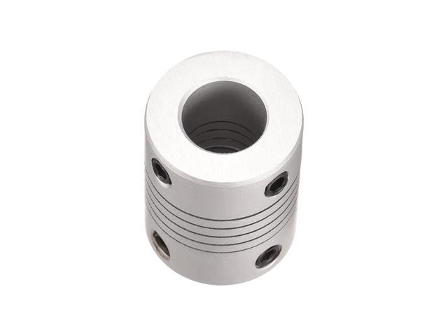 10mm to 10mm Aluminum Alloy Shaft Coupling Flexible Coupler Motor Connector Joint L25xD19 Silver,5pcs