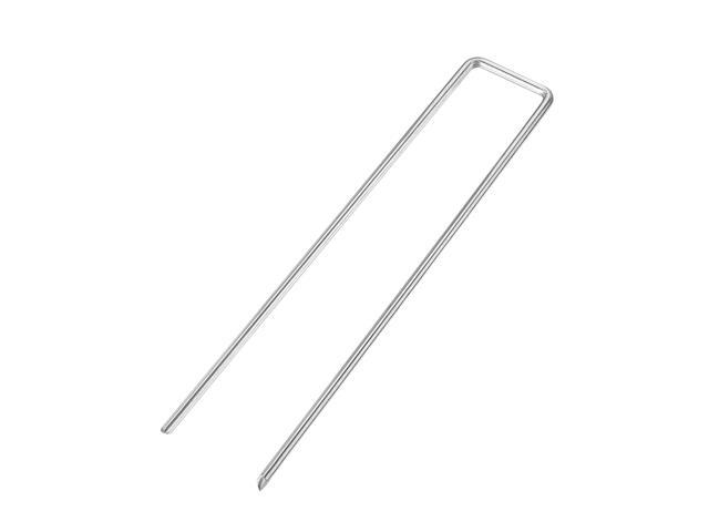 U-Shaped Garden Stakes, Galvanized Landscape Staples U Pins Anchor Fence Pegs, 200x40mm(LxW) 4mm Rod Dia Square 8pcs