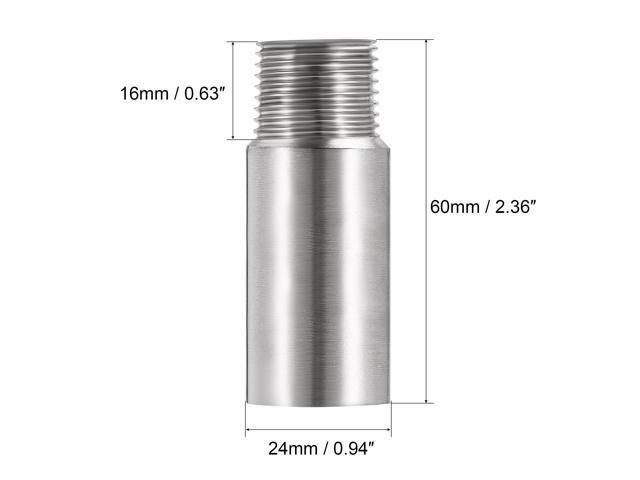 Shower Head Extension Arm Stainless Steel G1/2 Male to G1/2 Female Thread 60mm Length Cast Pipe Fitting Coupler