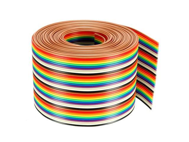 Flat Ribbon Cable 40P Rainbow IDC Wire 1.27mm Pitch 4 Meters Long