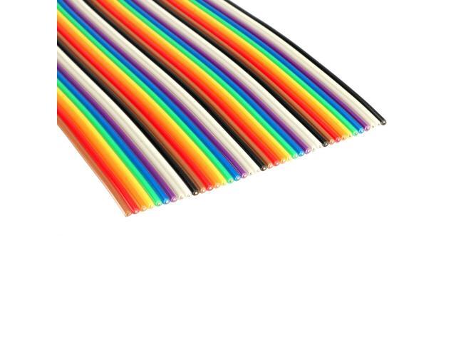 Flat Ribbon Cable 40P Rainbow IDC Wire 1.27mm Pitch 4 Meters Long