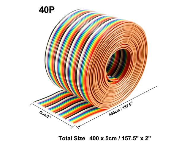 Flat Ribbon Cable 40P Rainbow IDC Wire 1.27mm Pitch 4 Meters Long