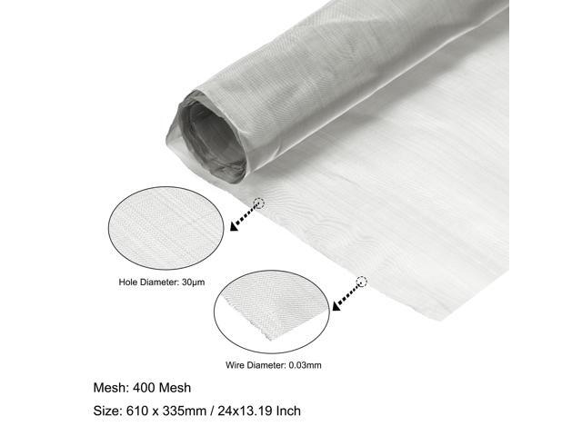Woven Wire Mesh 24'x13' 610x335mm, 400 Mesh 316 Stainless Steel Filter Screen Sheet, for Computer Cooling Fan Air Ventilation Cabinet