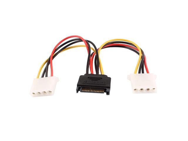 Global Bargains 19cm 7.5' SATA 15 Pin to 2 x IDE 4 Pin m/f Splitter HDD Power Adapter Cable
