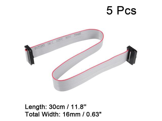 IDC 16 Pins Connector Flat Ribbon Cable Female Connector 30cm 2mm Pitch,5pcs