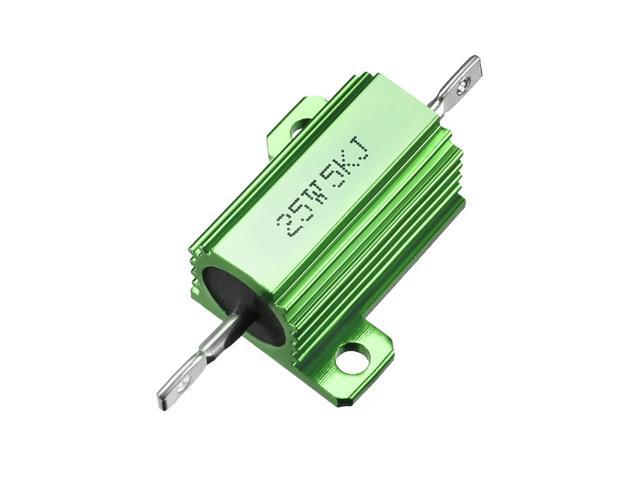Unique Bargains 25W 5k Ohm Aluminium Housing Chassis Mount Wirewound Power Resistors Green 1pcs