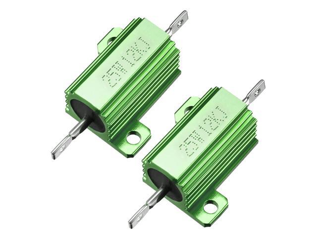Unique Bargains 25W 12k Ohm Aluminium Housing Chassis Mount Wirewound Power Resistors Green 2pcs