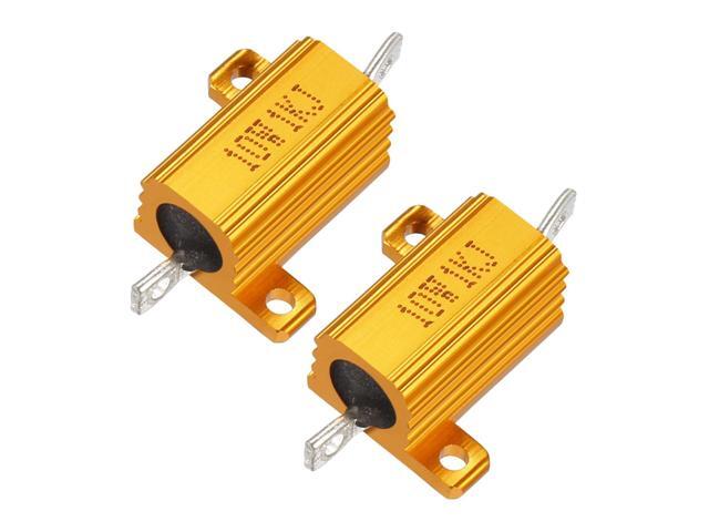 Unique Bargains 2 Pcs Aluminum Case Resistor 10W 1K Ohm Wirewound for LED Converter Rod Post