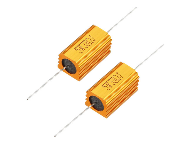 25W 50 Ohm 5% Aluminum Housing Resistor Screw Tap Chassis Mounted Aluminum Case Wirewound Resistor Load Resistors Gold Tone 1 Pcs
