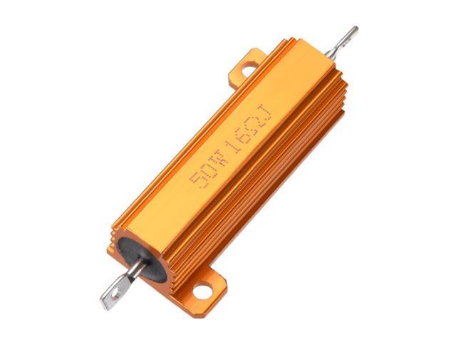 Unique Bargains 50W 16 Ohm Aluminium Housing Chassis Mount Wirewound Power Resistor Glod 1pcs