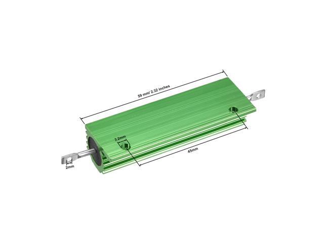 Unique Bargains 2 Pcs Aluminum Case Resistor 100W 0.3Ohm Wirewound for LED Replacement Converter