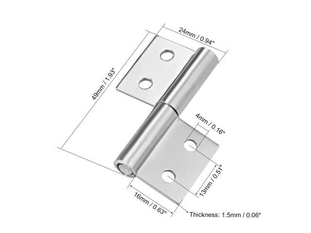 2-inch Steel Small Slip Joint Flag Hinge - Lift Off Left Handed Lid Door 2pcs