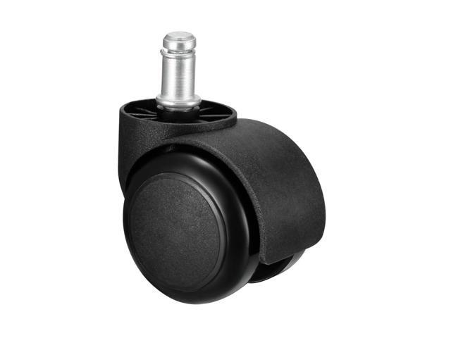 Office Chair Casters Wheels 2 Inch PU Wheel 11mm Stem Swivel Caster Black, 2 Pcs