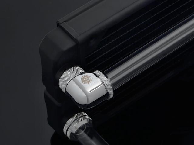Bitspower Silver Shining Enhance Rotary G1/4' 90-Degree Multi-Link Adapter For OD 16MM (2PCS)