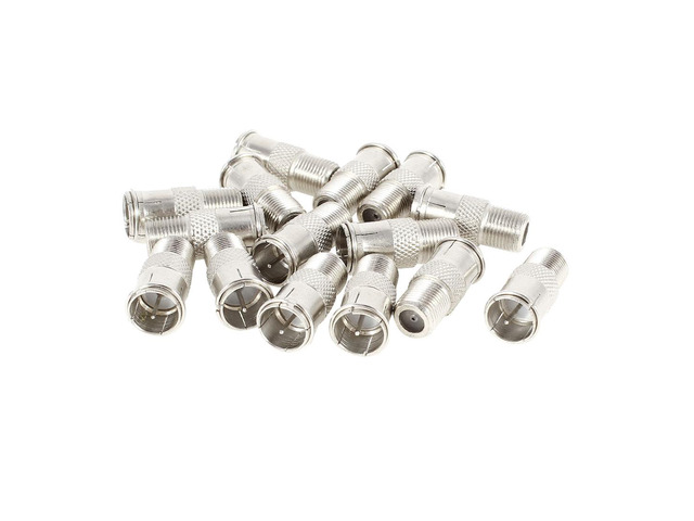Unique Bargains 15 Pcs F Female to Male 9mm RF Coax Quick Adapter TV CATV Metal Connector