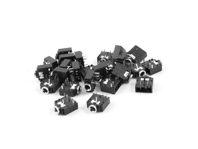 Unique Bargains Panel Mount 5P 3.5mm Female Stereo Audio Plug Jack Socket Adapter 25 Pcs