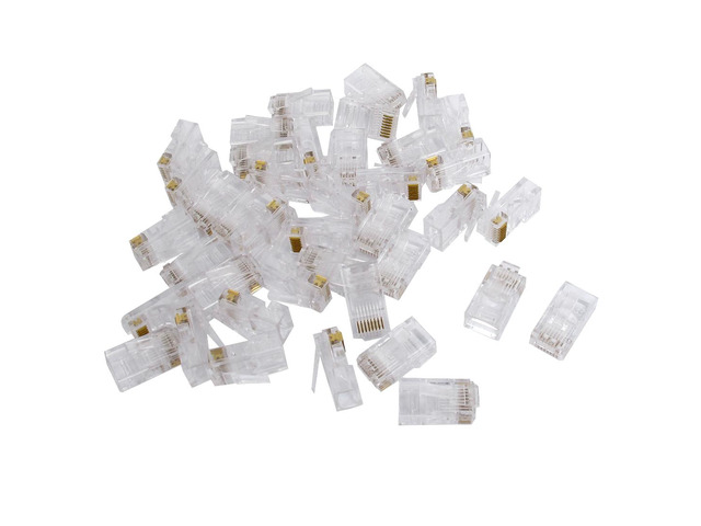 40 Pcs RJ45 8P8C Modular Plug Network Adapter Ethernet Cable Wire Connector End