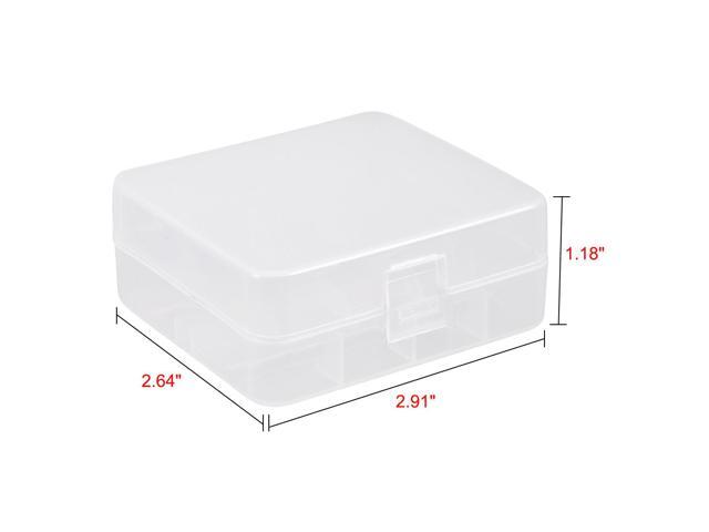Unique Bargains Transparent Plastic Case Holder Storage Box Container for 2 x 26650 Battery