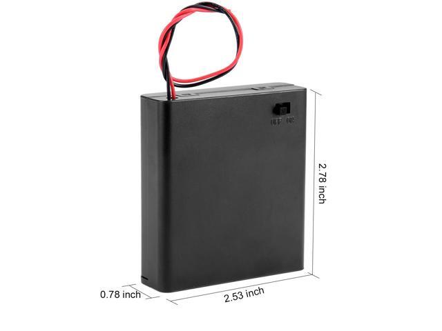 Unique Bargains 10 Pcs 6V Battery Case Storage Box 4 x 1.5V AA Batteries ON/OFF Switch w Cover