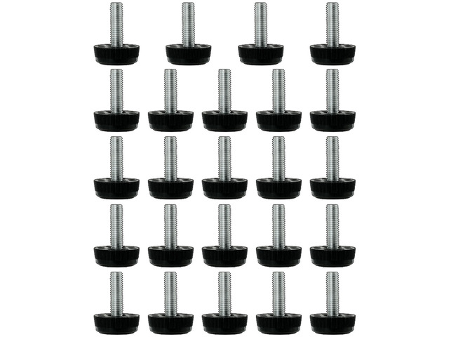 M8 x 28 x 30mm Furniture Glide Leveling Feet Protector for Chair Table Leg 24pcs