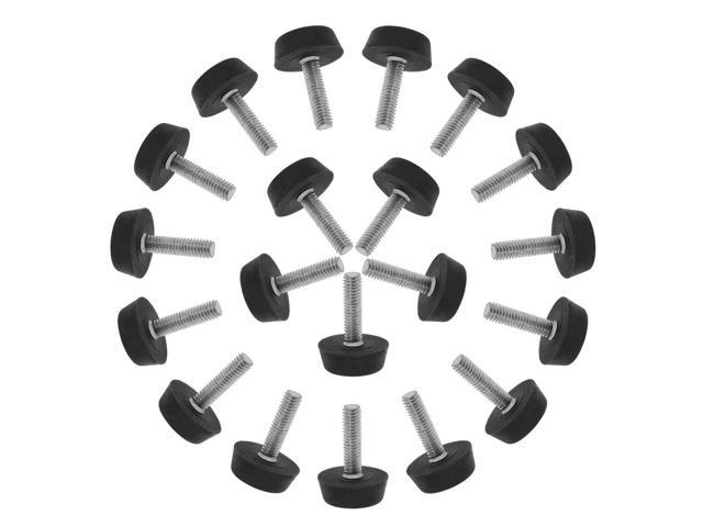 M6 x 22 x 22mm Furniture Glide Leveling Feet Floor Protector for Table Leg 20pcs