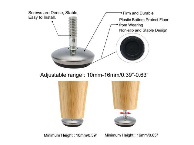 M6 x 13 x 30mm Leveling Feet Adjustable Leveler Floor Protector for Cabinet 8pcs