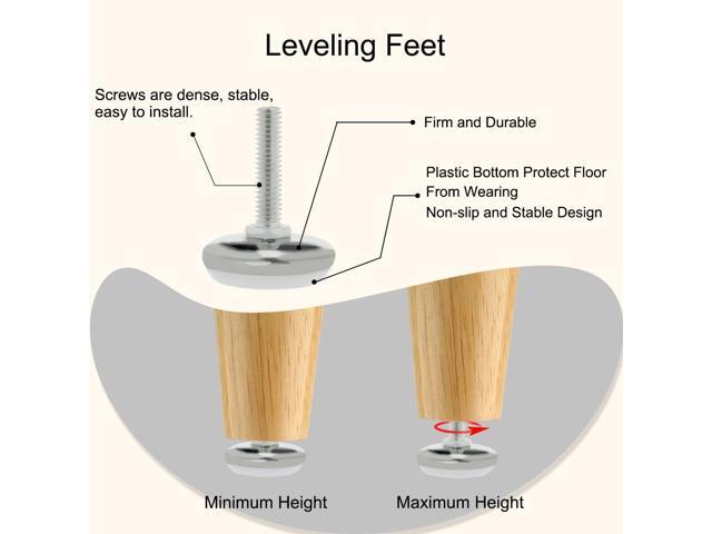 M6 x 25 x 30mm Furniture Leveling Feet Adjustable Leveler for Cabinet Leg 24pcs