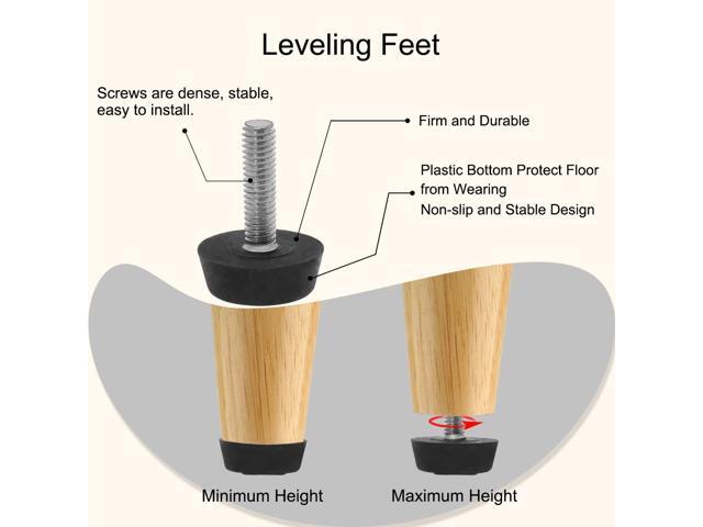M6 x 22 x 22mm Furniture Glide Leveling Feet Floor Protector for Table Leg 8pcs