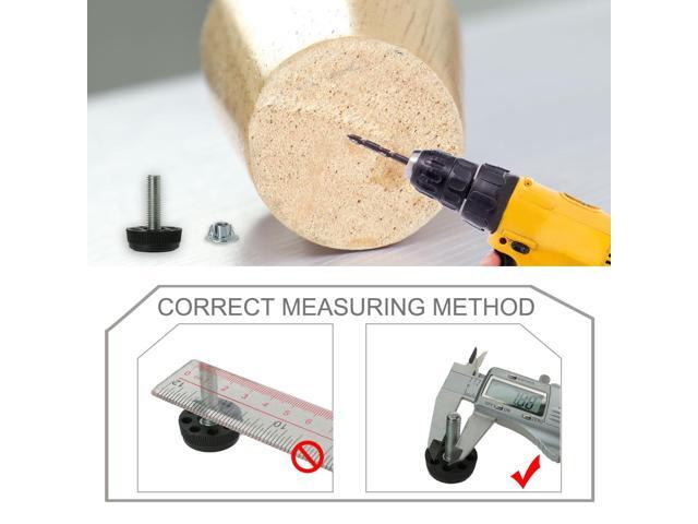 M8 x 28 x 30mm Leveling Feet Adjuster Pad with T-nuts for House Table Leg 4pcs