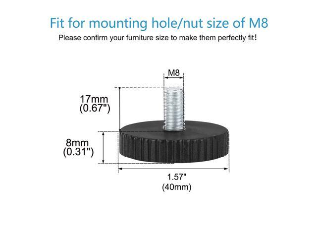 M8 x 15 x 40mm Leveling Feet Adjustable Leveler for House Cabinet Leg 24pcs