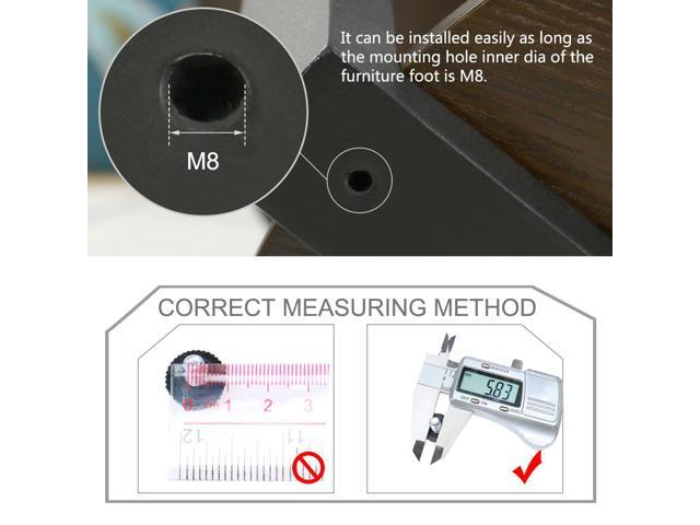 M6 x 10 x 16mm Leveling Feet Adjustable Leveler for Hotel Table Sofa Leg 16pcs