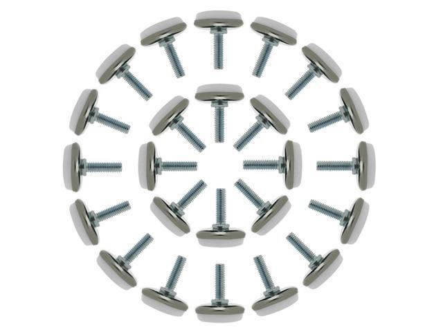 M6 x 20 x 30 Leveling Feet Protector Floor Round Base Leveler for Desk Leg 24pcs