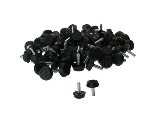 M6 x 20 x 25mm Furniture Glide Leveling Feet Floor Protector for Desk Leg 100pcs