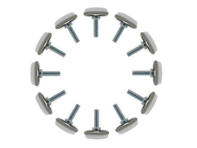 M6 x 20 x 30 Leveling Feet Protector Floor Round Base Leveler for Desk Leg 12pcs