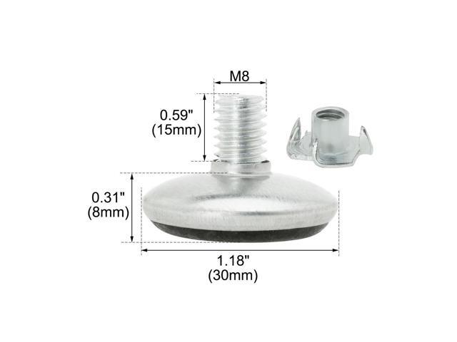 M8 x 15 x 30mm Leveling Feet Adjustable Leveler Protector for Furniture 16pcs