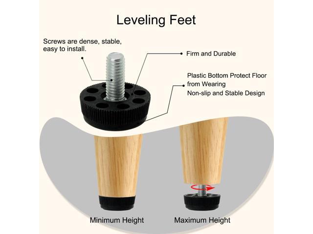 M8 x 17 x 30mm Furniture Leveling Feet Threaded Adjuster for Table Leg 24pcs