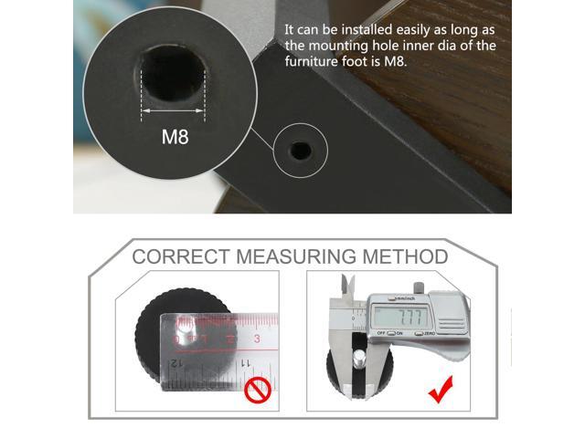 M8 x 15 x 40mm Leveling Feet Adjustable Leveler for House Cabinet Leg 24pcs