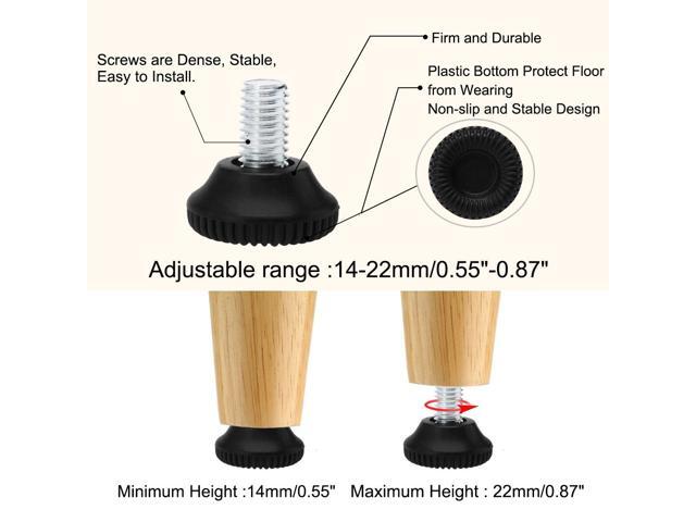M6 x 20 x 25mm Adjustable Leveling Feet Floor Protector for Table Leg 2pcs