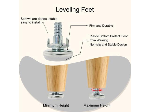 M8 x 25 x 30mm Leveling Feet Adjustable Leveler with T-nuts for Cabinet Leg 4pcs