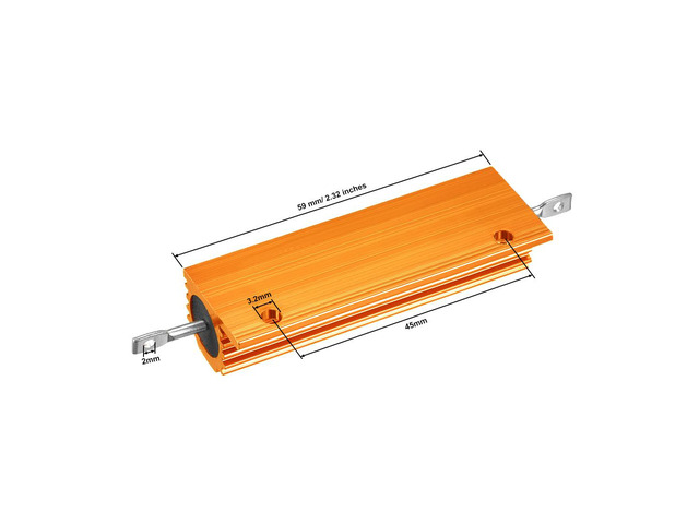 Unique Bargains Aluminum Case Resistor 100W 3 Ohm Wirewound for LED Replacement Converter Gold