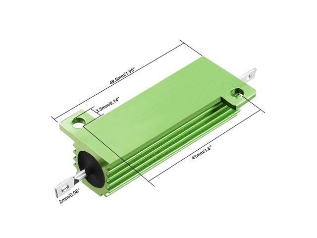 50W 25 Ohm 5% Aluminum Housing Resistor Screw Tap Chassis Mounted Aluminum Case Wirewound Resistor Load Resistors Green 1 pcs