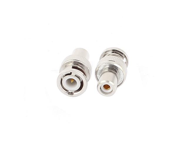 2pcs BNC Male Plug to RCA Female Jack Audio Video Coax Cable Connector Adapter