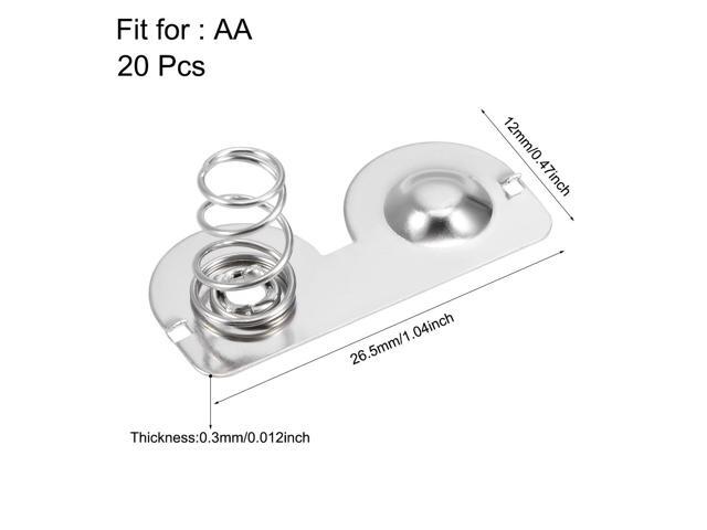 20Pcs AA Battery Positive to Negative Conversion Spring Contact Nickeling Plate 26.5mm x 12mm