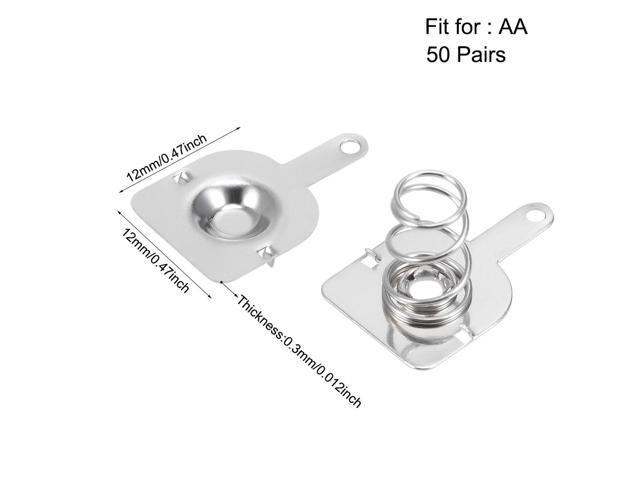 50 Pairs AA Semicircle Battery Positive Negative Conversion Spring Contact Nickeling Plate 12mmx12mm