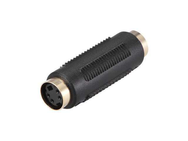 S-Video 4 Terminal Female to Female Connector Stereo Audio Video Cable Adapter Coupler Black